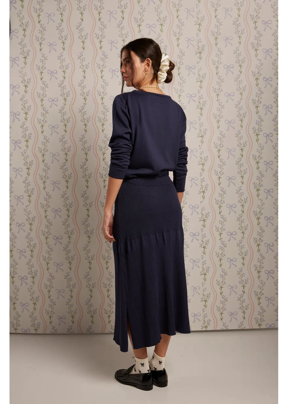 FALDA LITA en AZUL OSCURO - Vista frontal | ZEPHIR