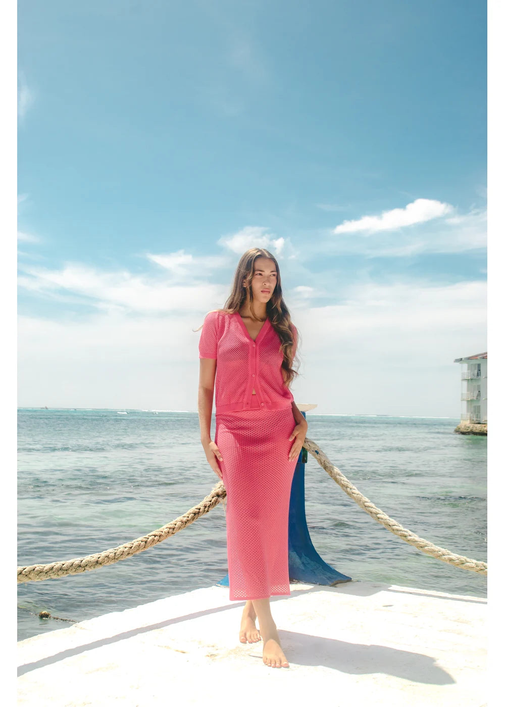 FALDA MYKONOS en FUCSIA - Vista de espalda | ZEPHIR