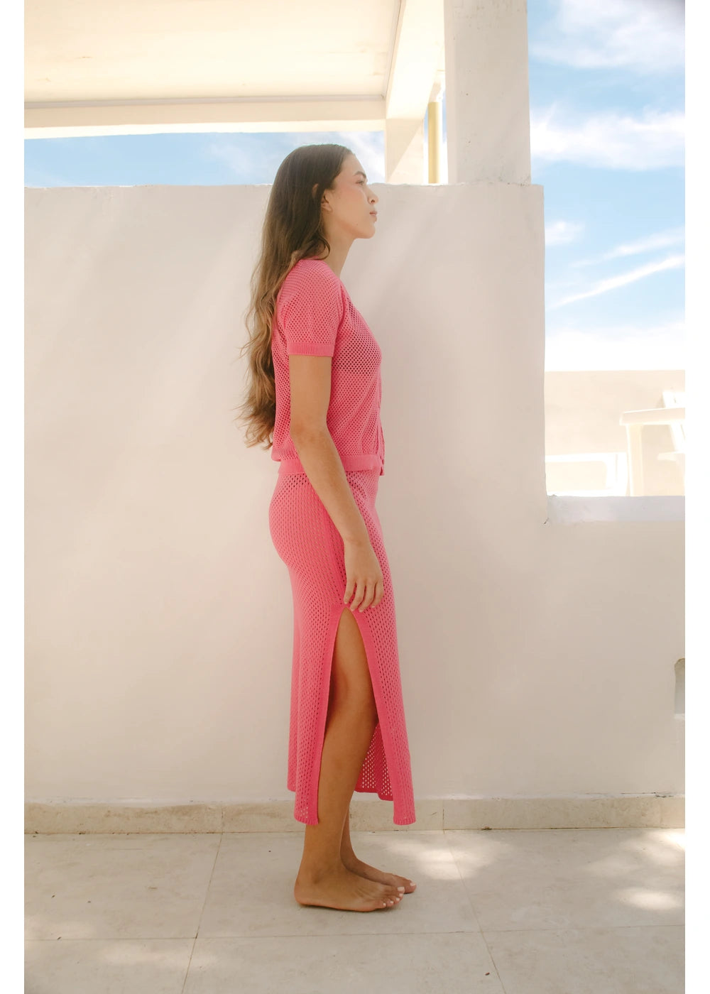 FALDA MYKONOS en FUCSIA - Vista lateral | ZEPHIR