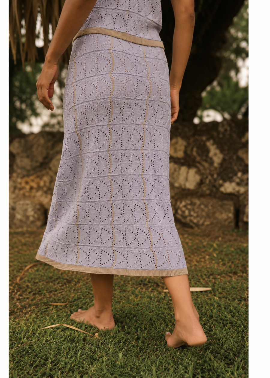 Falda Palermo tejida en color lavanda para mujer - Zephir
