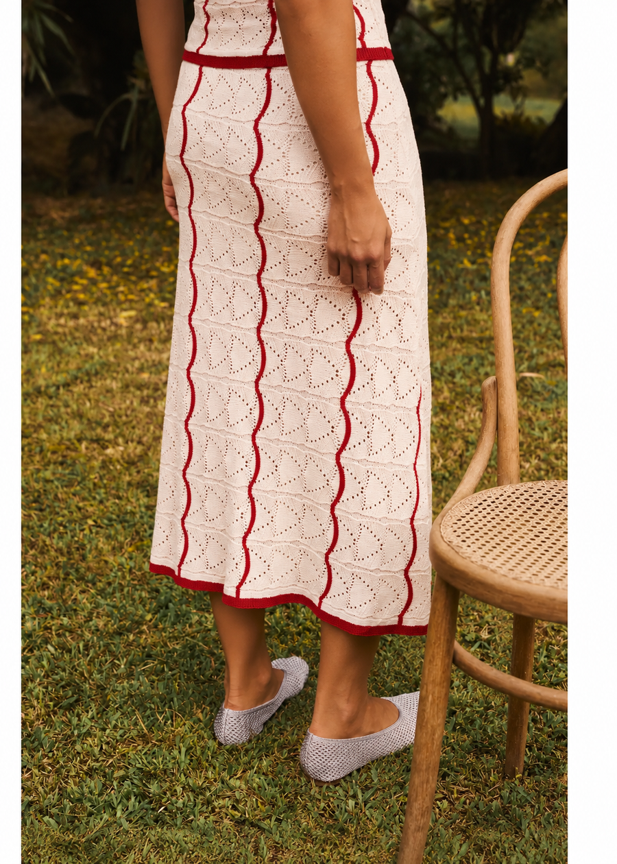 Falda Palermo tejida en color pink blush para mujer - Zephir