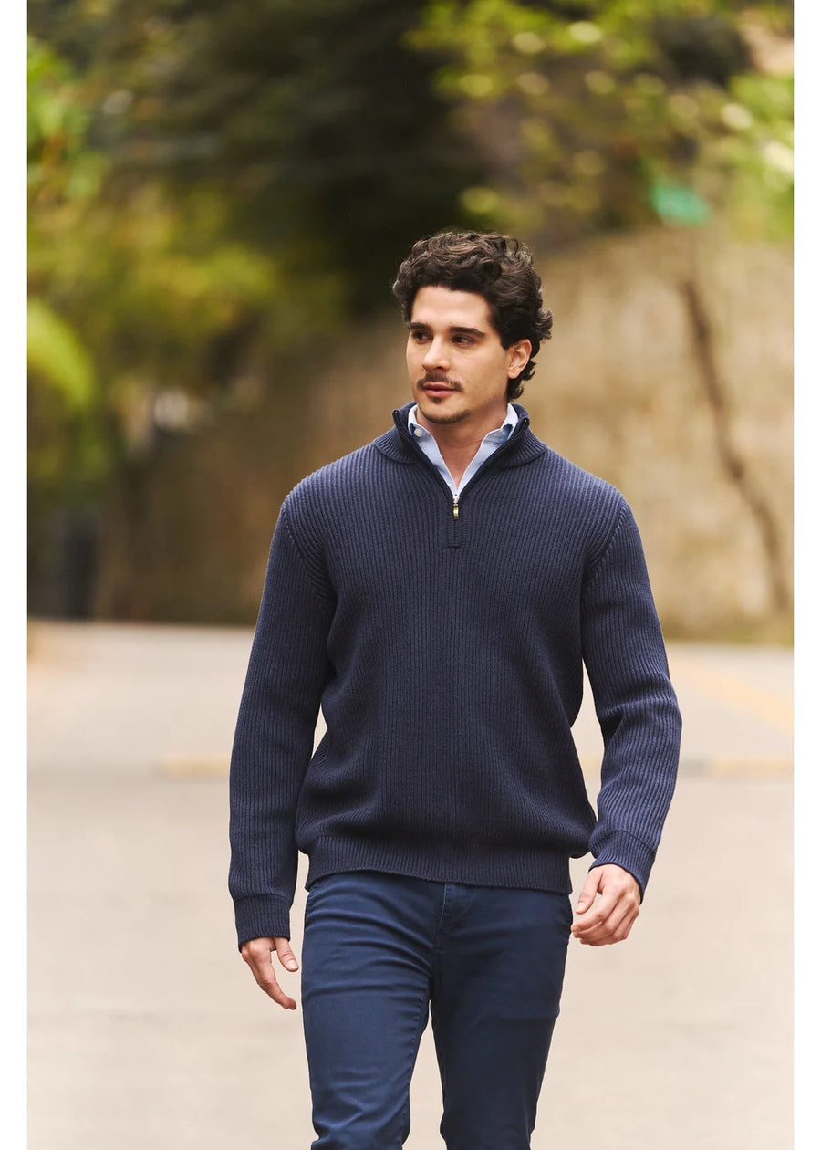 HALF ZIP BOSTON AZUL OSCURO