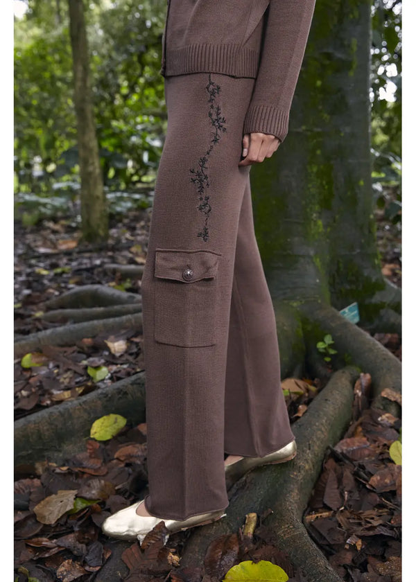 PANTALON ALBA en CACAO - Vista frontal | ZEPHIR