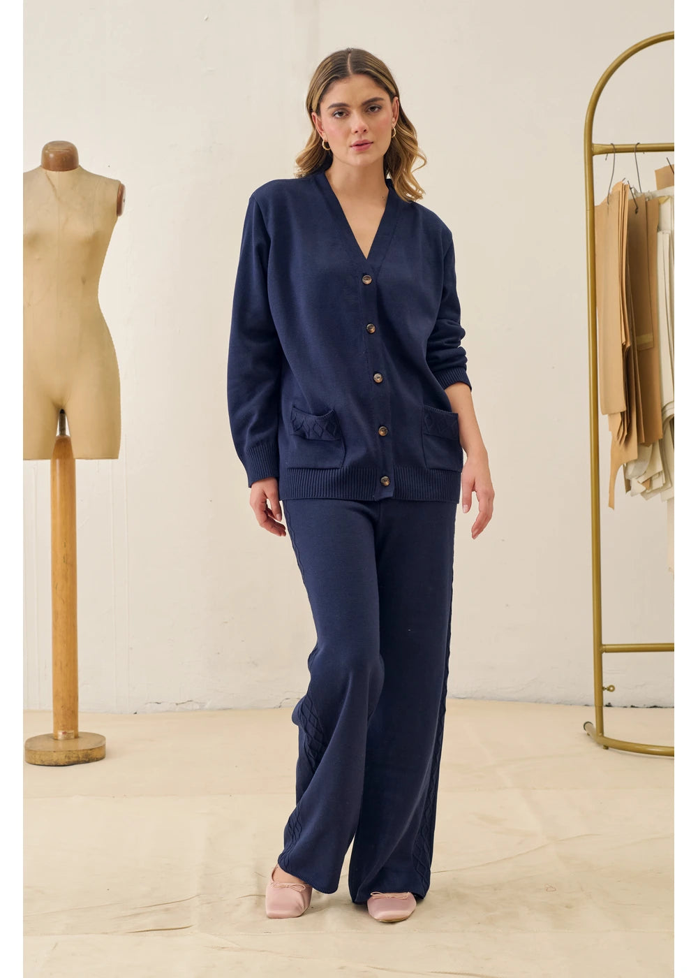 PANTALON TESS en AZUL OSCURO - Vista lateral | ZEPHIR