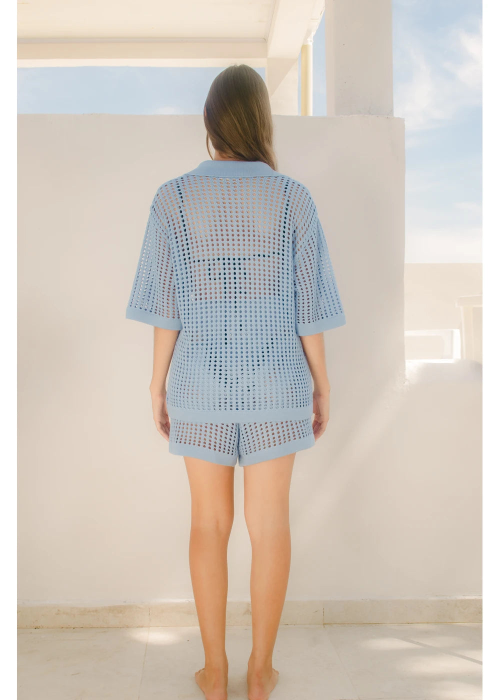 SHORT SANTORINI en CELESTE - Look de estilo 4 | ZEPHIR