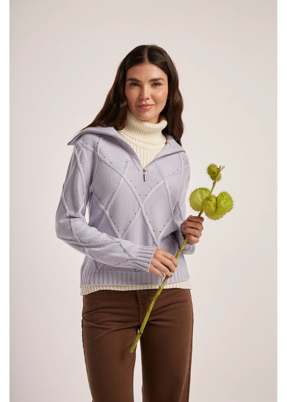 SWEATER ALICE en LAVANDA - Vista de espalda | ZEPHIR