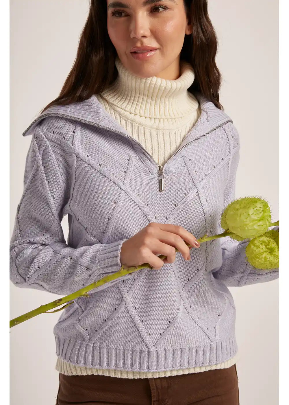 SWEATER ALICE en LAVANDA - Vista lateral | ZEPHIR