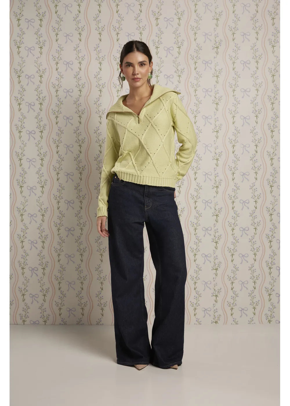SWEATER ALICE en VERDE LIMA - Vista frontal | ZEPHIR