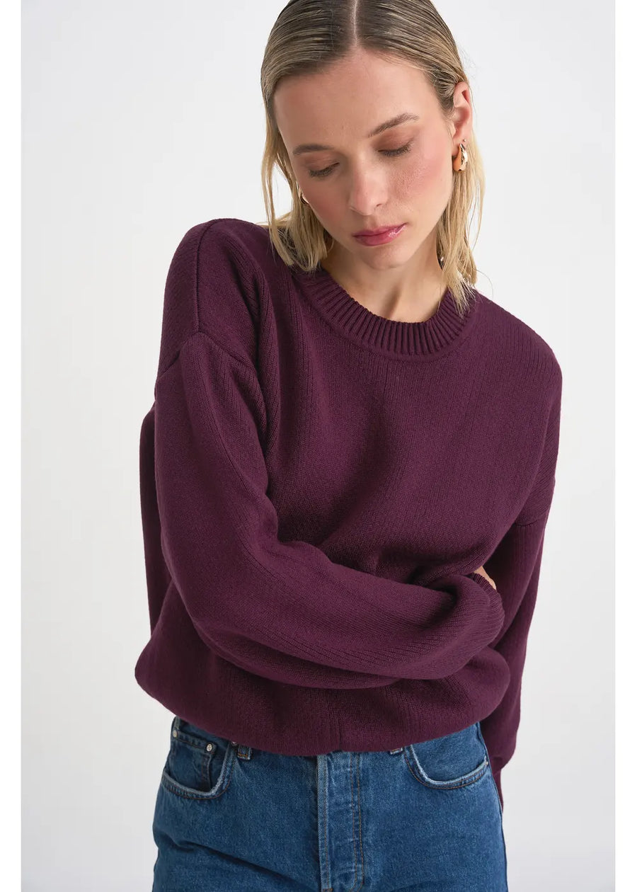 SWEATER BASIC BERENJENA