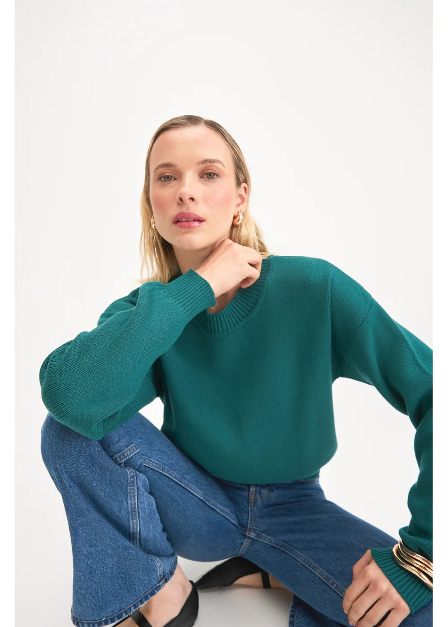 SWEATER BASIC VERDE BOTELLA