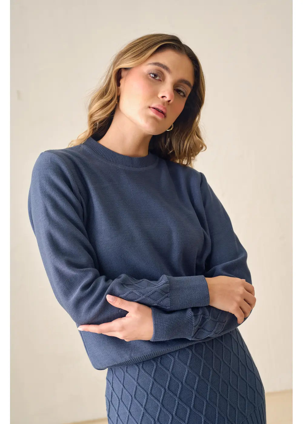 SWEATER BELLE en COBALTO - Vista de espalda | ZEPHIR