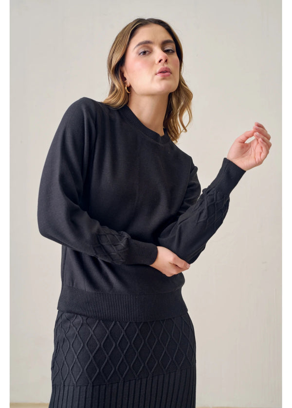 SWEATER BELLE en NEGRO - Vista frontal | ZEPHIR