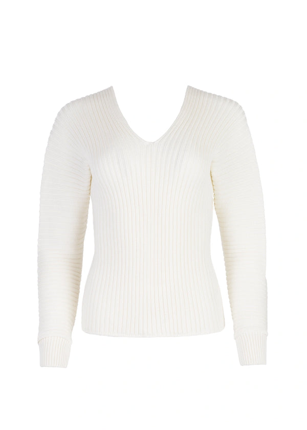 SWEATER EN V PIA en BLANCO - Vista frontal | ZEPHIR