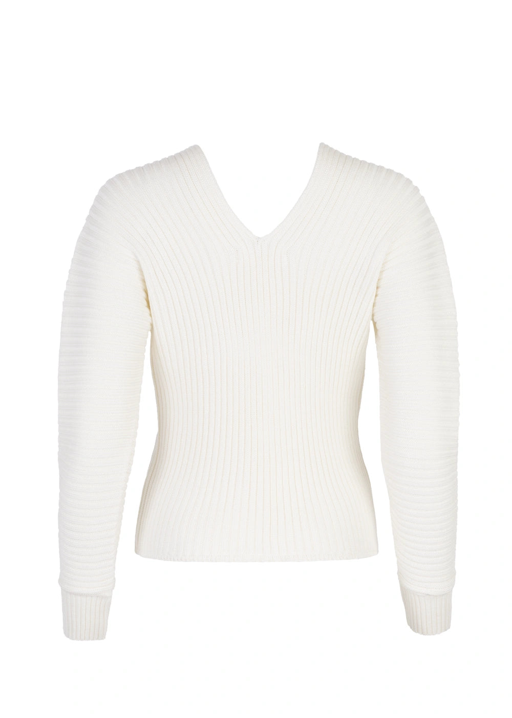 SWEATER EN V PIA en BLANCO - Vista de espalda | ZEPHIR