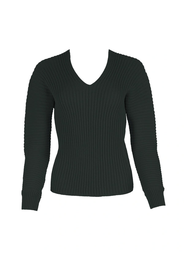 SWEATER EN V PIA en FOREST - Vista frontal | ZEPHIR