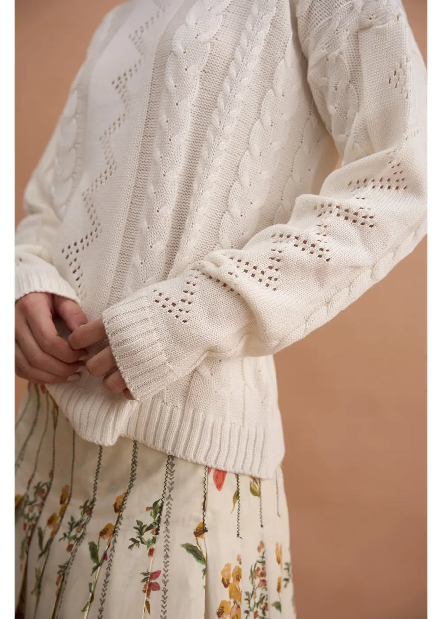 SWEATER FLORA BLANCO