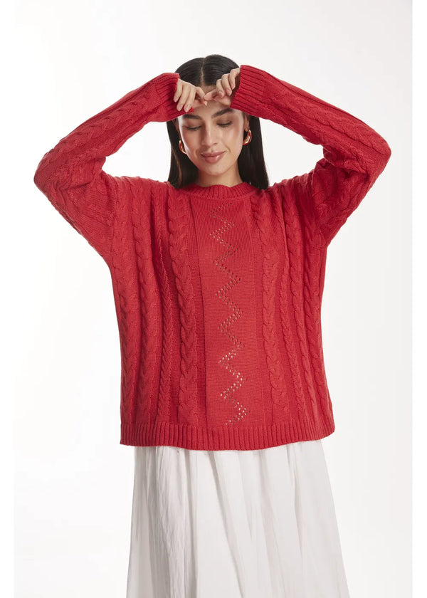 SWEATER FLORA en ESCARLATA - Vista frontal | ZEPHIR