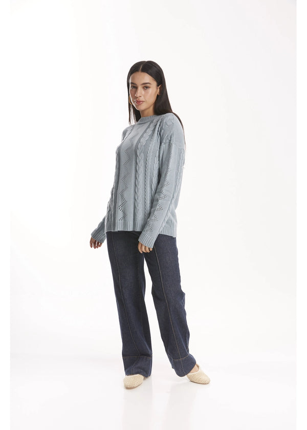 SWEATER FLORA en TOURMALINE - Vista frontal | ZEPHIR