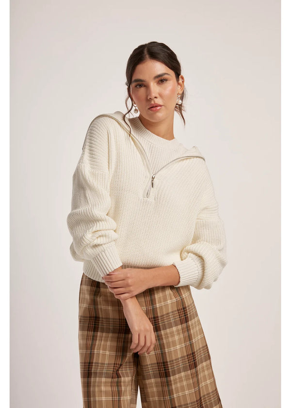 SWEATER GIA en BLANCO - Vista frontal | ZEPHIR