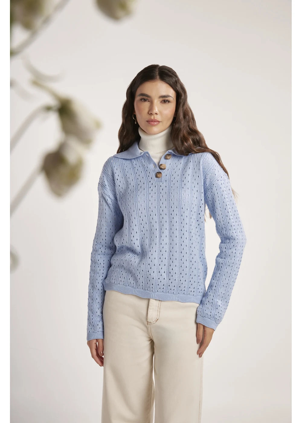 SWEATER IRIS en THALASSA BLUE - Look de estilo 4 | ZEPHIR