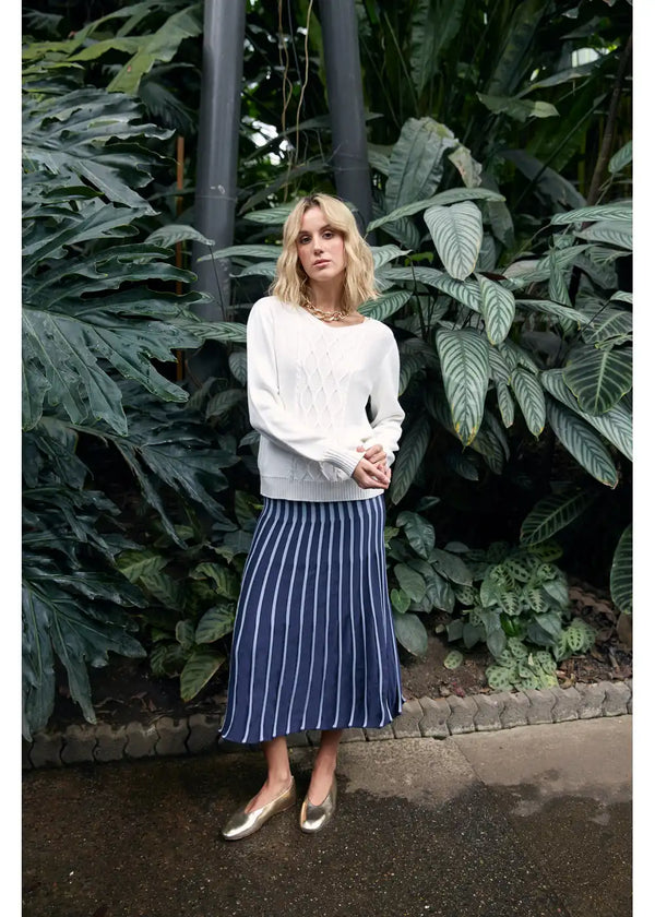 SWEATER MEHER en BLANCO - Vista frontal | ZEPHIR