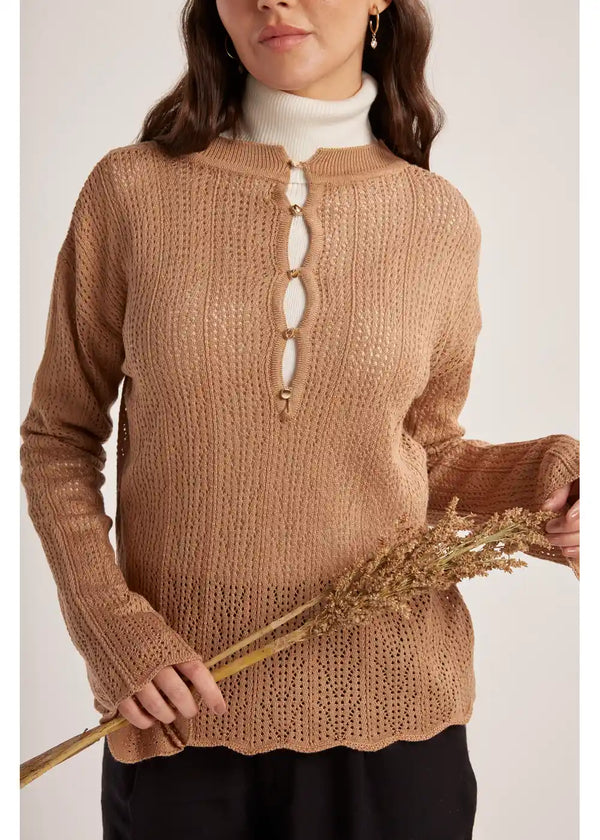 SWEATER NESSA en CHAI - Vista frontal | ZEPHIR