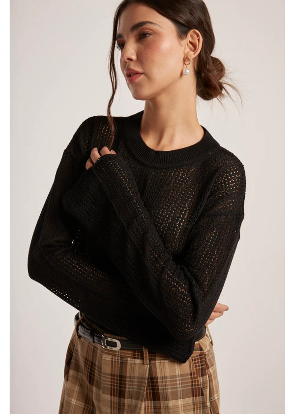 SWEATER NESSA en NEGRO - Vista frontal | ZEPHIR