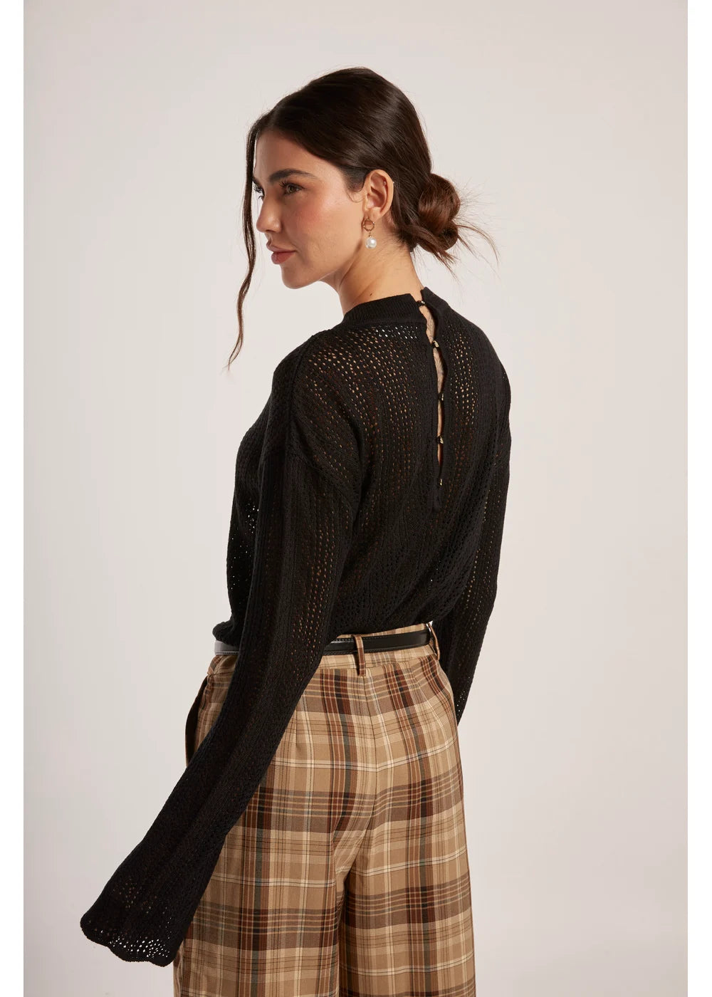 SWEATER NESSA en NEGRO - Vista lateral | ZEPHIR
