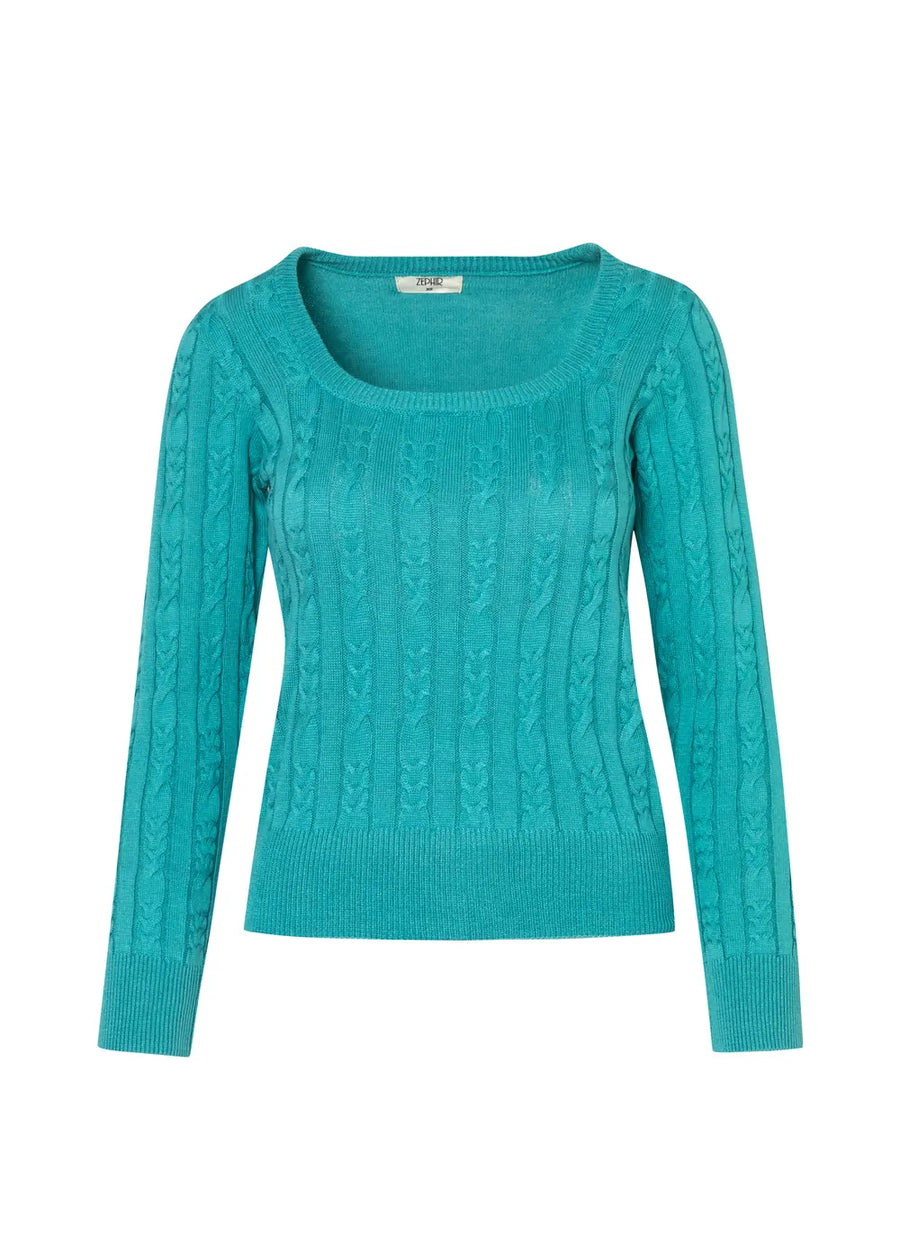 SWEATER RECTO TURQUESA