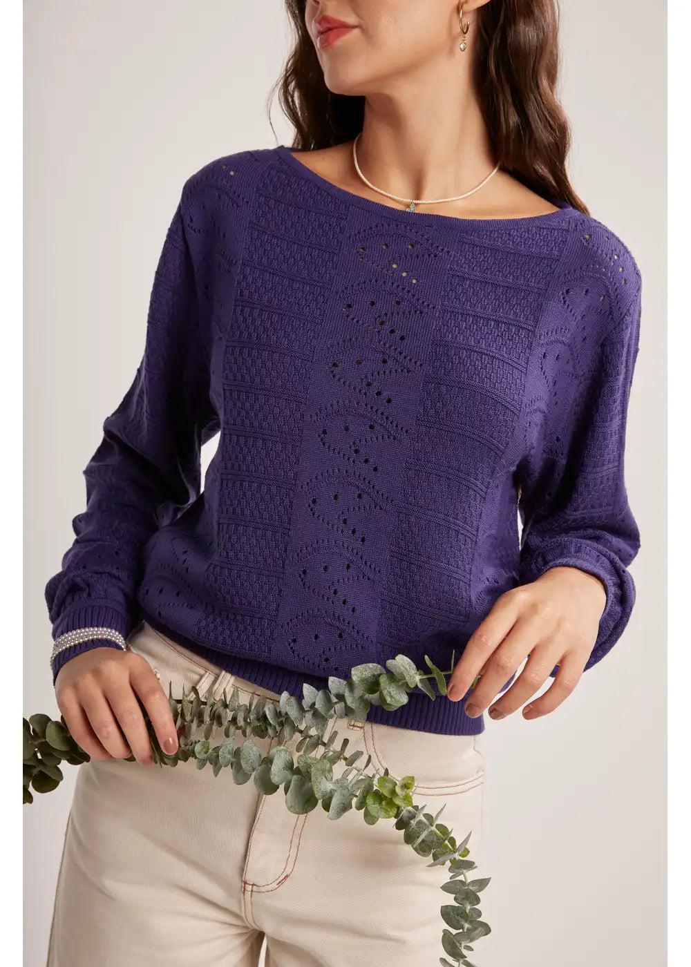 SWEATER RUBY en VIOLETA - Vista de espalda | ZEPHIR
