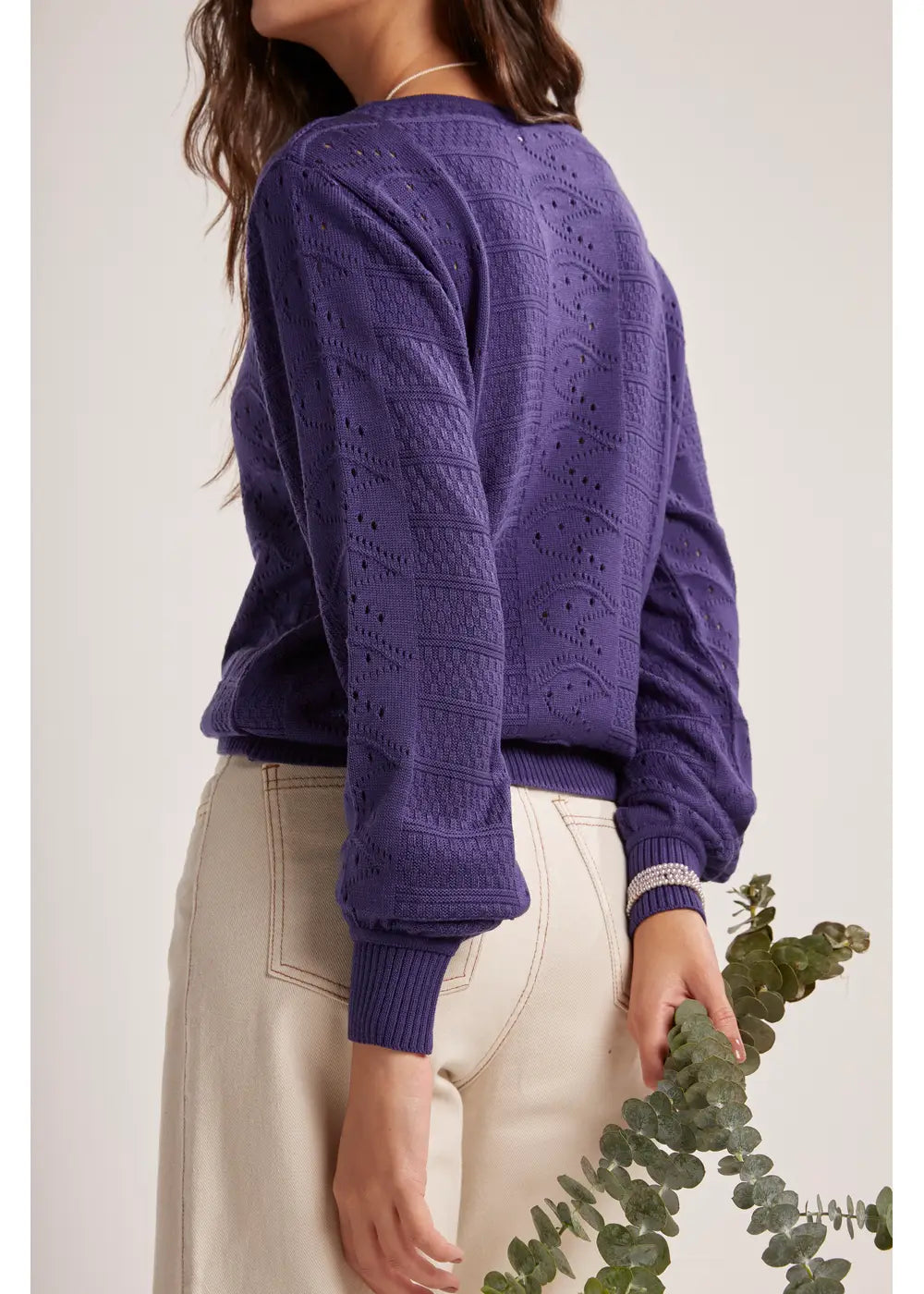SWEATER RUBY en VIOLETA - Vista lateral | ZEPHIR