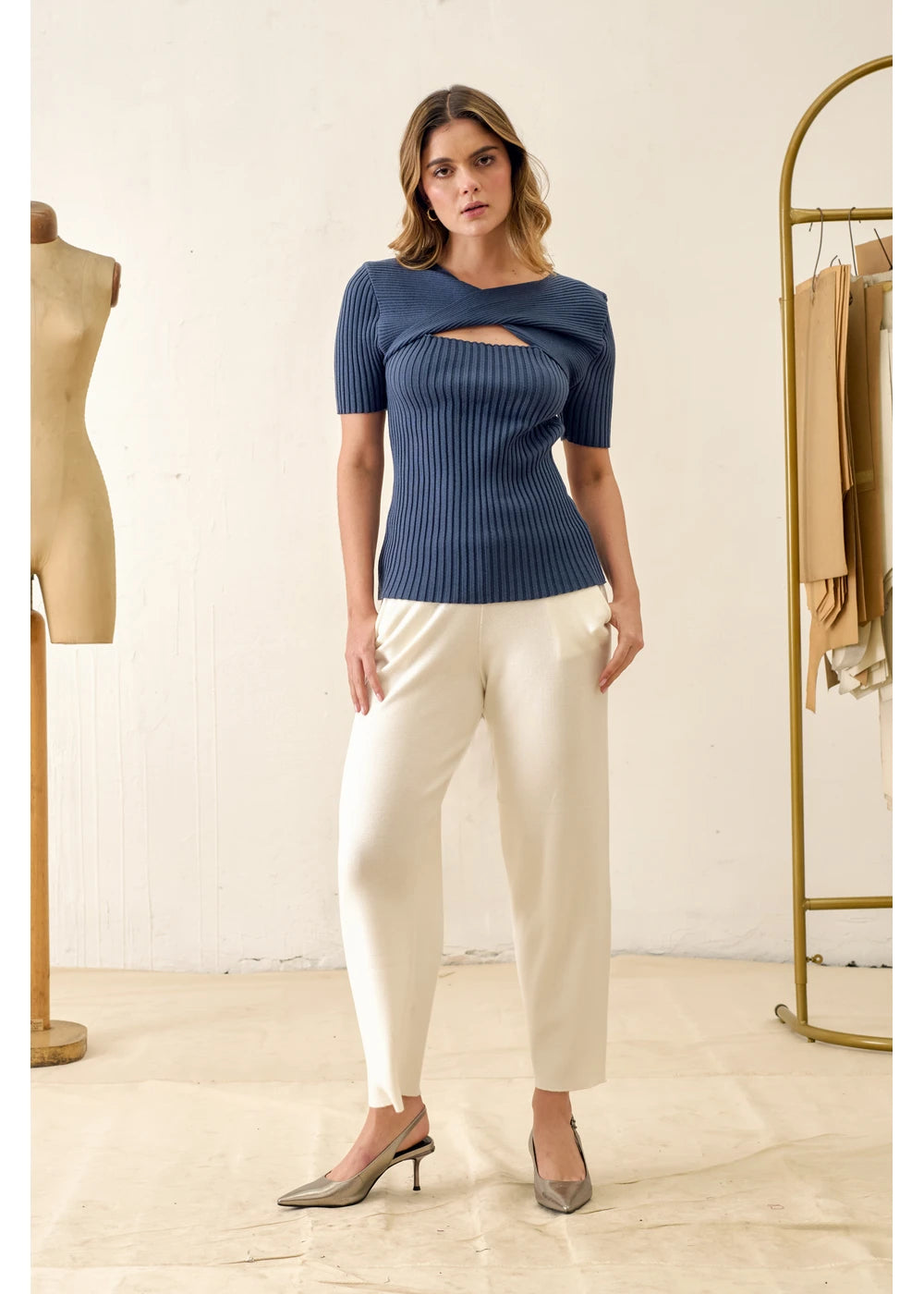 TOP ELLE en COBALTO - Vista lateral | ZEPHIR