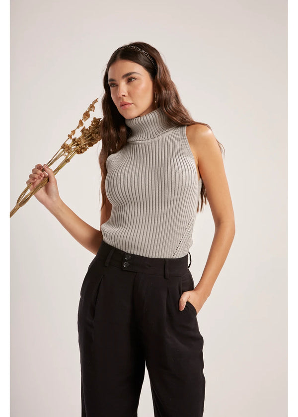 TOP HELENA en GRIS - Vista frontal | ZEPHIR