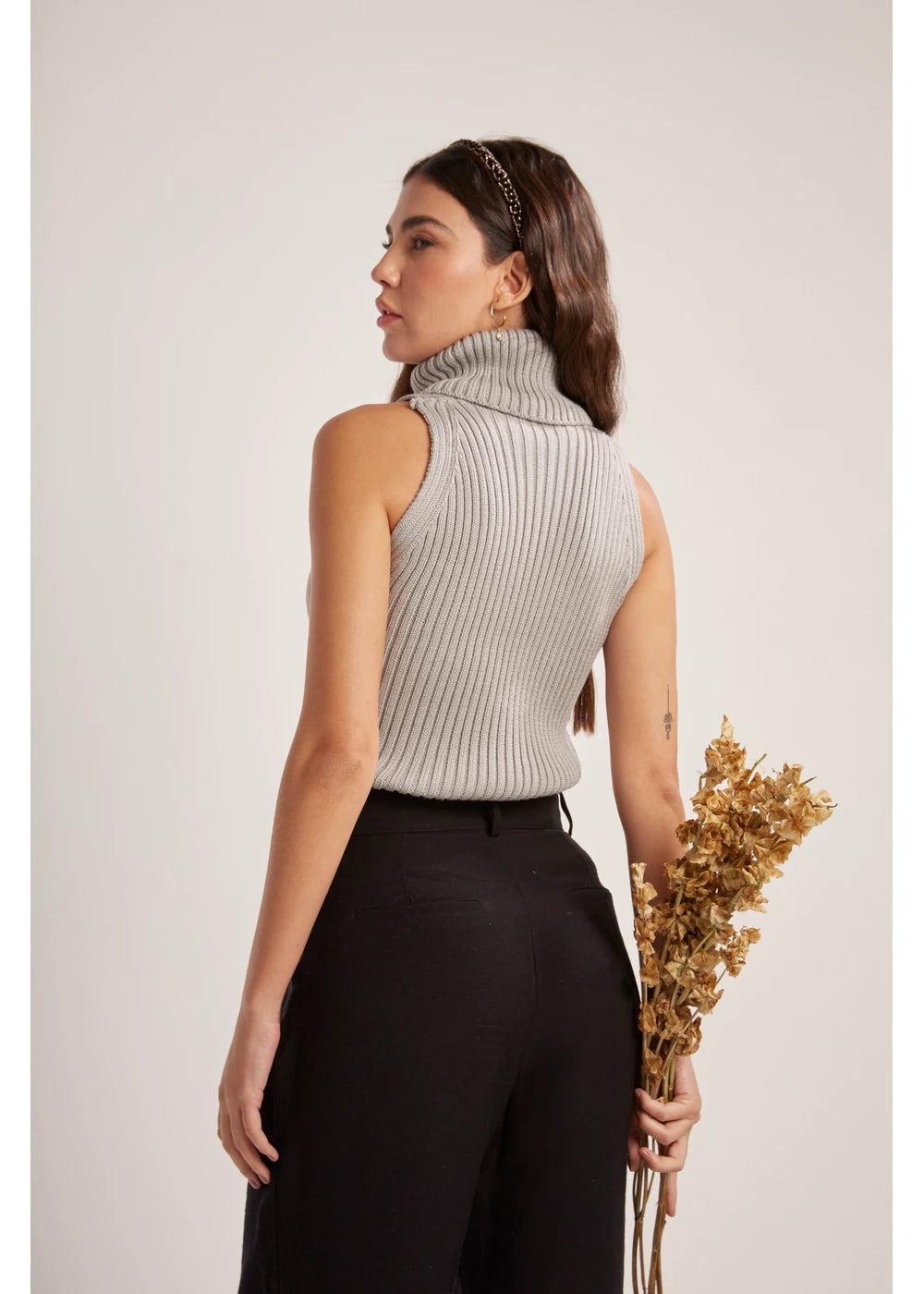 TOP HELENA en GRIS - Vista de espalda | ZEPHIR