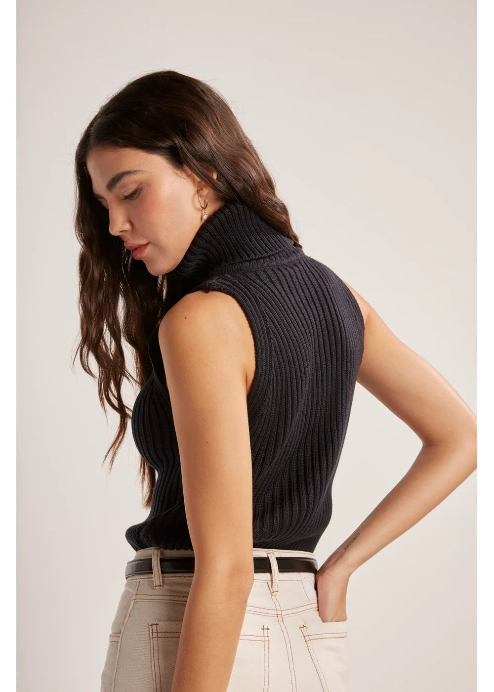 TOP HELENA en NEGRO - Vista lateral | ZEPHIR