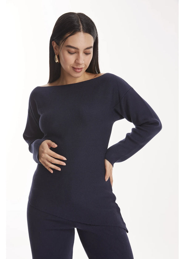 TOP MEIRA en AZUL OSCURO - Vista frontal | ZEPHIR