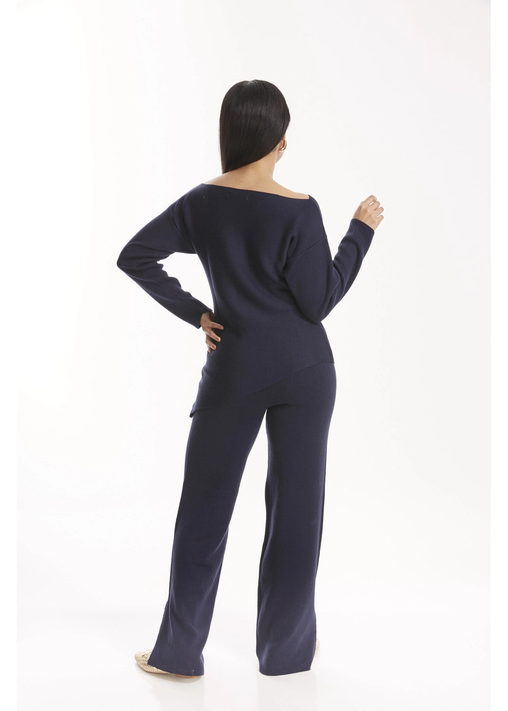 TOP MEIRA en AZUL OSCURO - Vista lateral | ZEPHIR