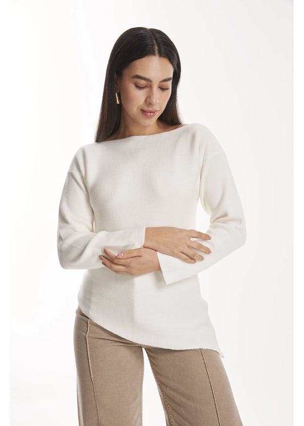 TOP MEIRA en BLANCO - Vista frontal | ZEPHIR