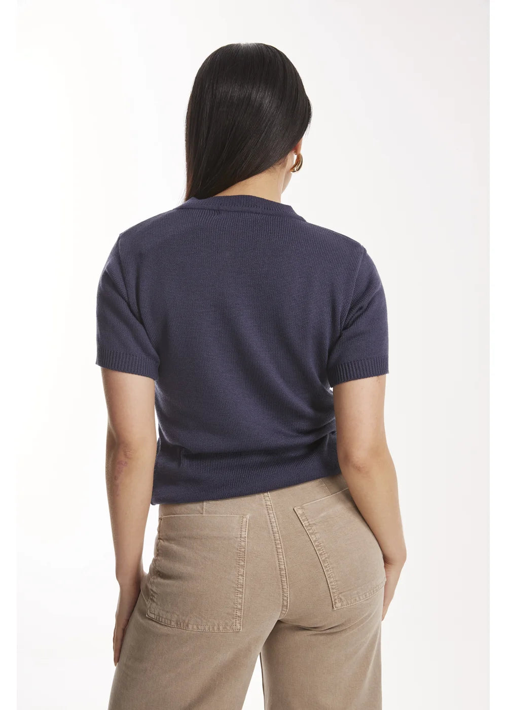 TOP NADIA en AZUL OSCURO - Vista lateral | ZEPHIR