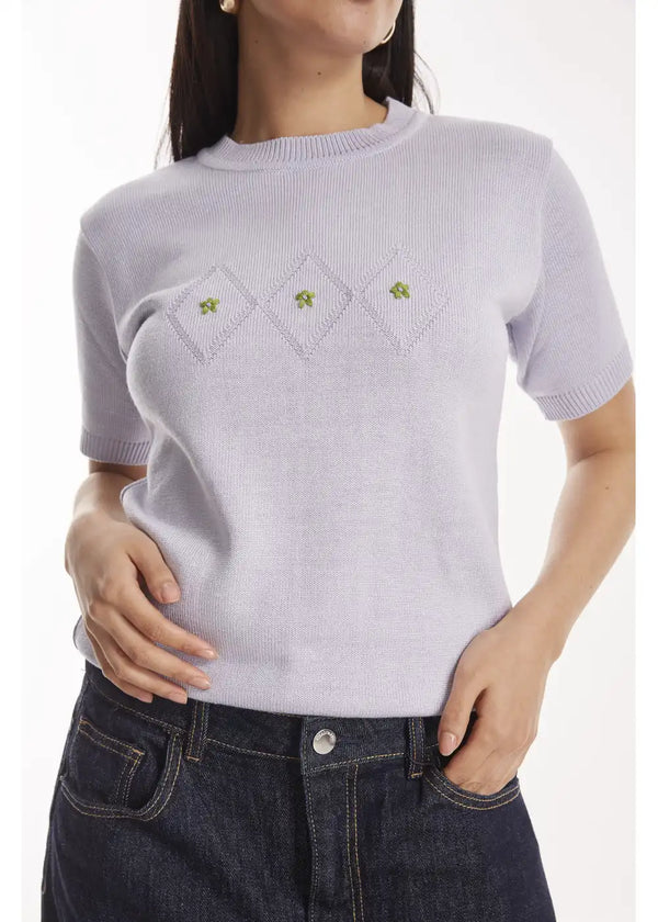 TOP NADIA en LAVANDA - Vista frontal | ZEPHIR