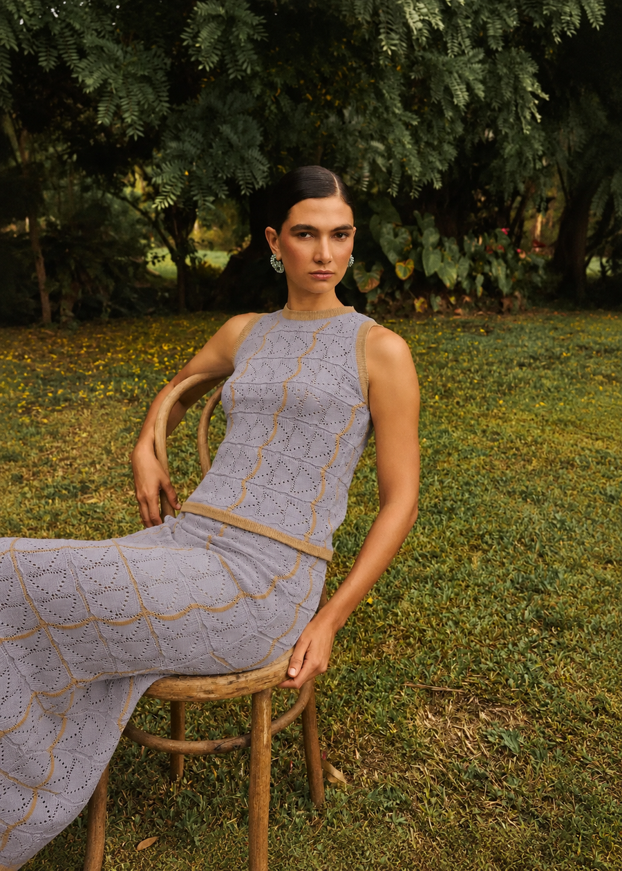 Top Palermo tejido en color lavanda para mujer - Zephir