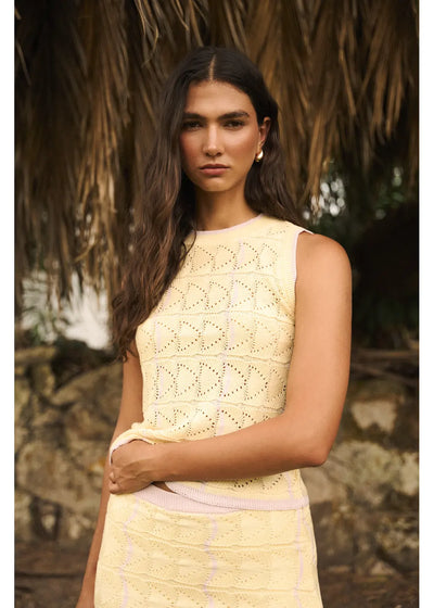 Top Palermo tejido en color banana para mujer - Zephir