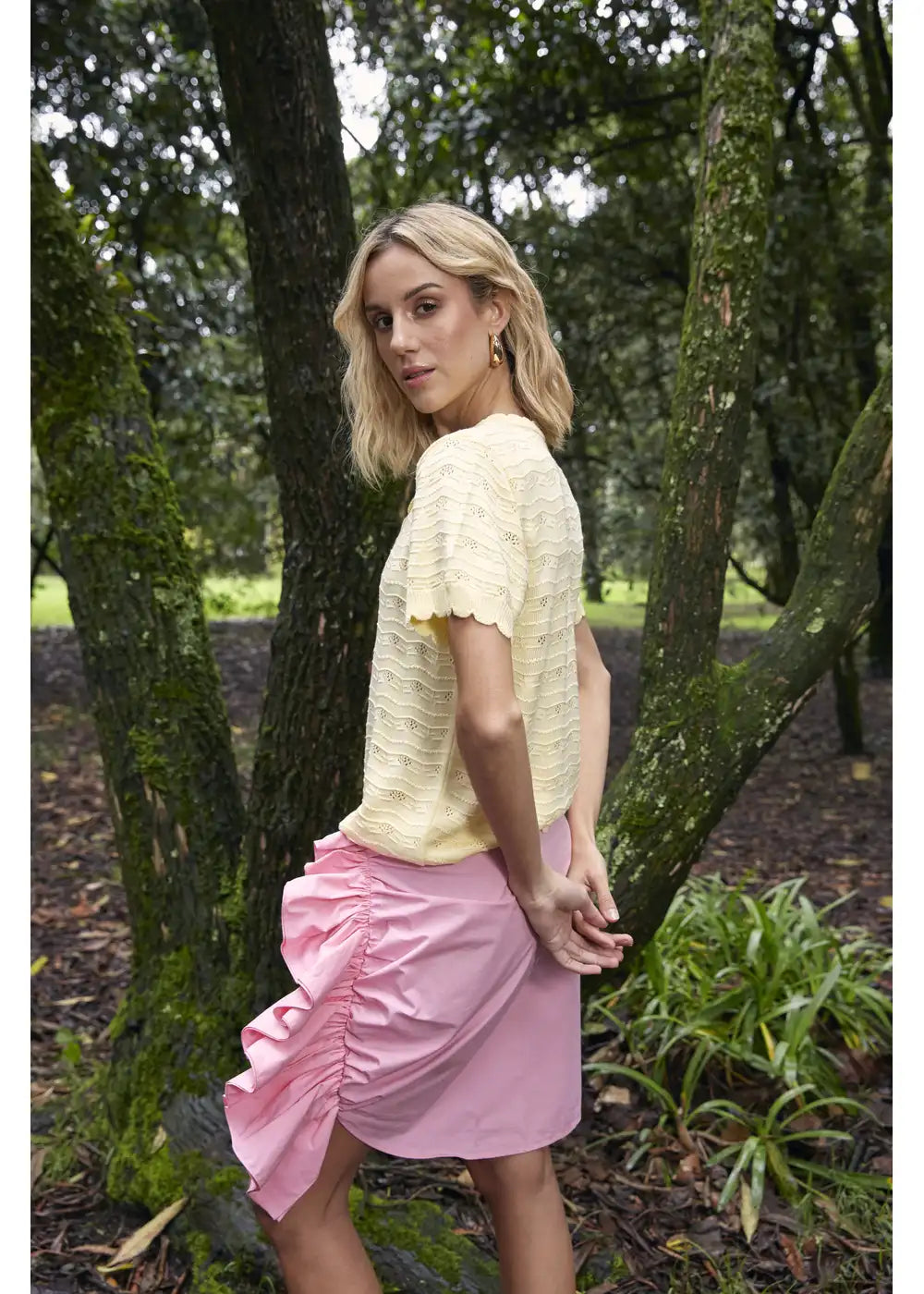 TOP SELENE en BANANA - Vista lateral | ZEPHIR