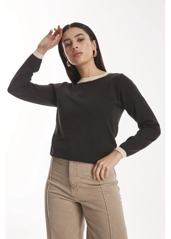 TOP TALINA en NEGRO - Vista frontal | ZEPHIR