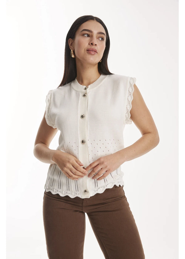 VEST ISHA en BLANCO - Vista frontal | ZEPHIR