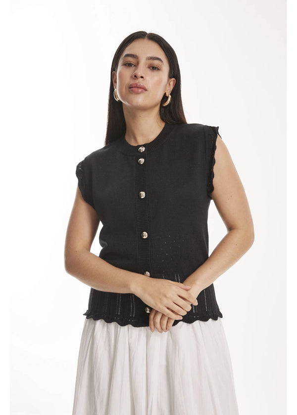 VEST ISHA en NEGRO - Vista frontal | ZEPHIR