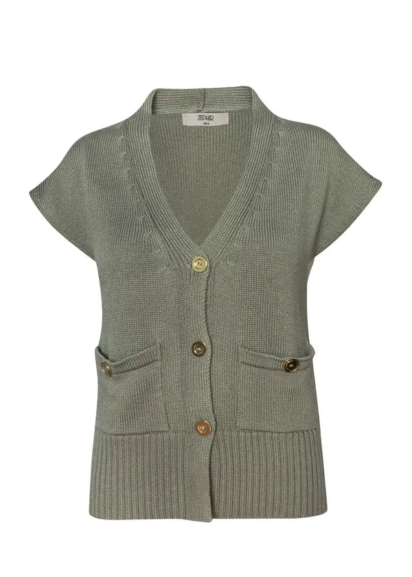 VEST MADRID en VERDE HOJA - Vista frontal | ZEPHIR