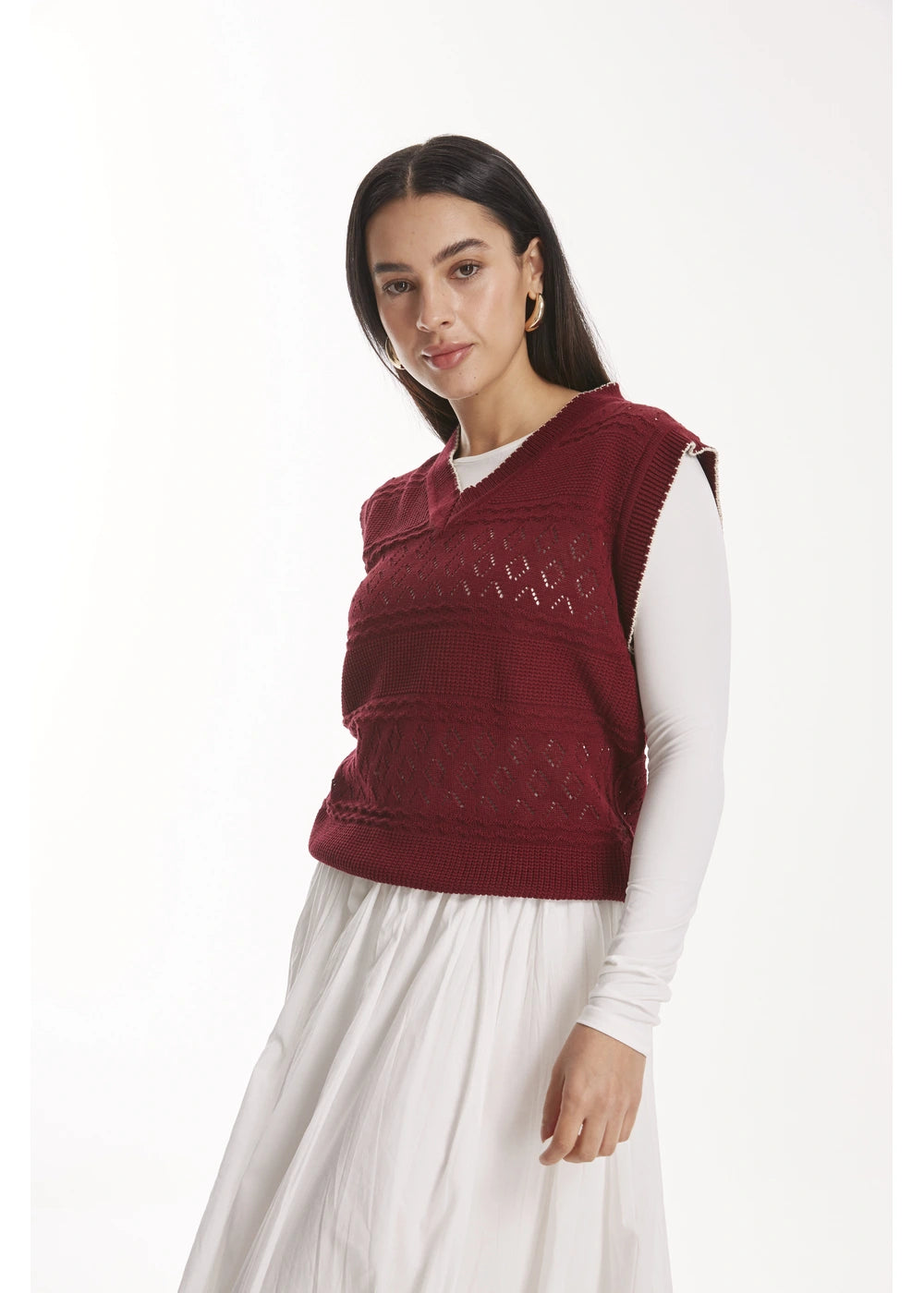 VEST MARE en VINO - Vista frontal | ZEPHIR