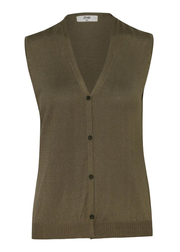 VEST RETRO en VERDE MILITAR - Vista frontal | ZEPHIR