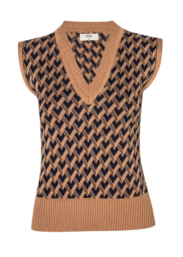 VEST ROMBOS en CAMEL - Vista frontal | ZEPHIR
